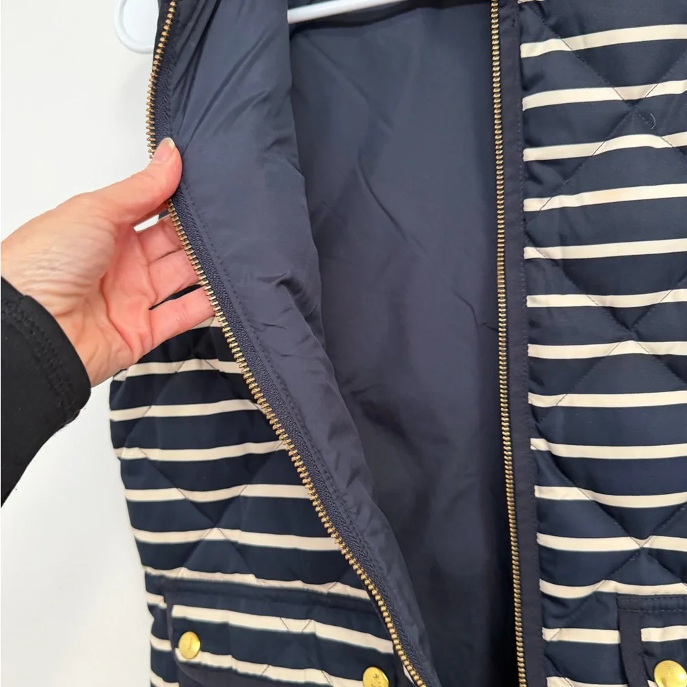 J. Crew Navy and White Striped Womens  Vest- medium